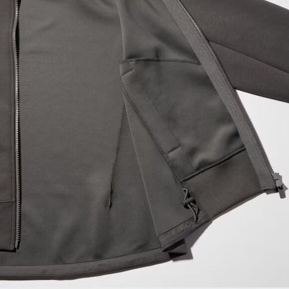 +J (UNIQLO X Jil Sander Dry Sweat Full-Zip Long-Sleeve Hoodie, Black, Size XXL - Picture 8 of 16